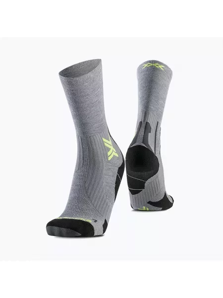 Skarpety X-Socks Run Perform Warm Crew rhino grey/canary szare