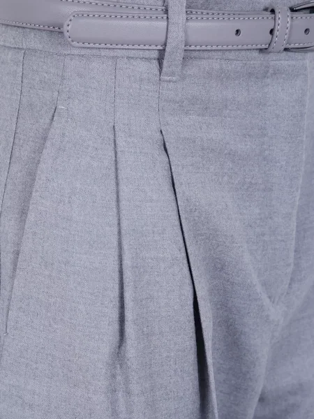 Cu centură pantaloni Max Mara gri