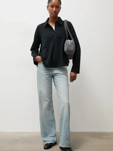 Tricou cu mânecă lungă Answear.lab negru