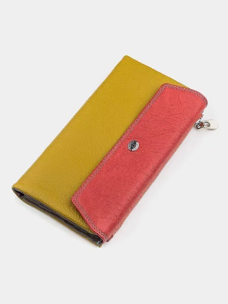 Кожаный кошелек St Leather Accessories желтый