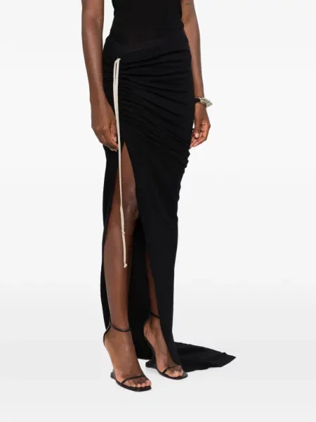 Fusta maxi Rick Owens cu volane negru