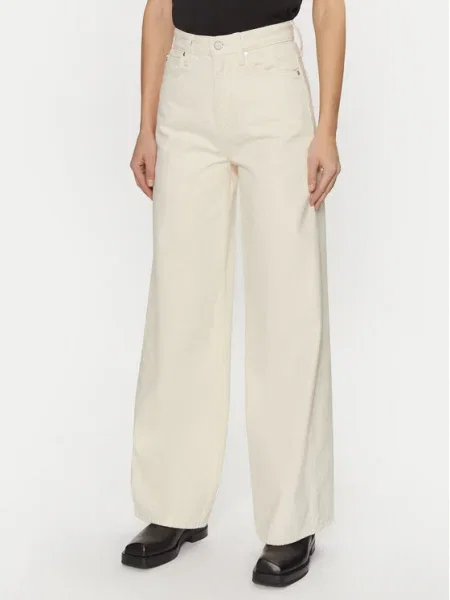 Calvin Klein Blugi Écru Wide Leg