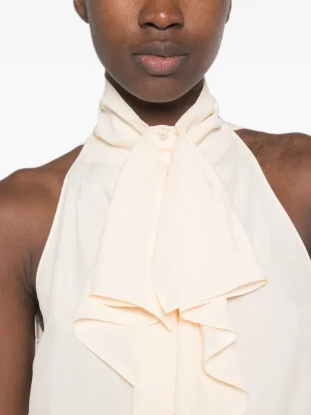 Top Alberta Ferretti cu volane cu gât halter