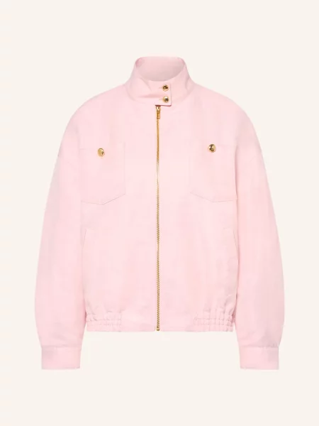 Maje Kurtka Typu Blouson Z Lnu pink różowa