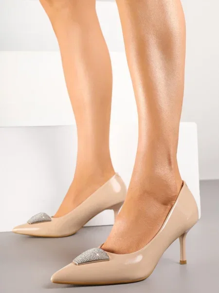 Pantofi stiletto Niravine închis bej