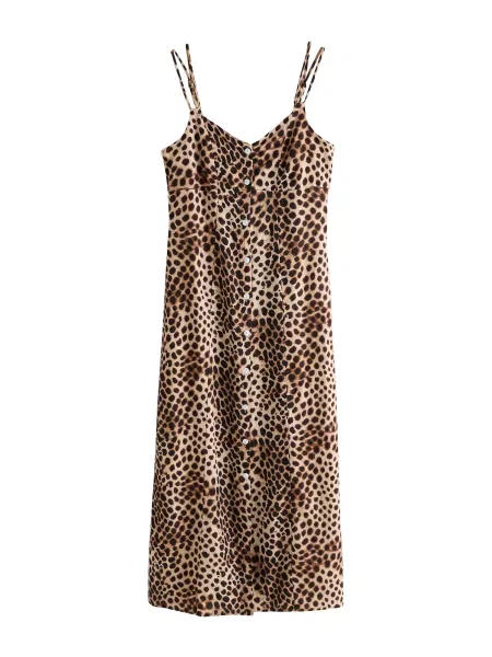 Next Rochie brocart / mokka / închis maro
