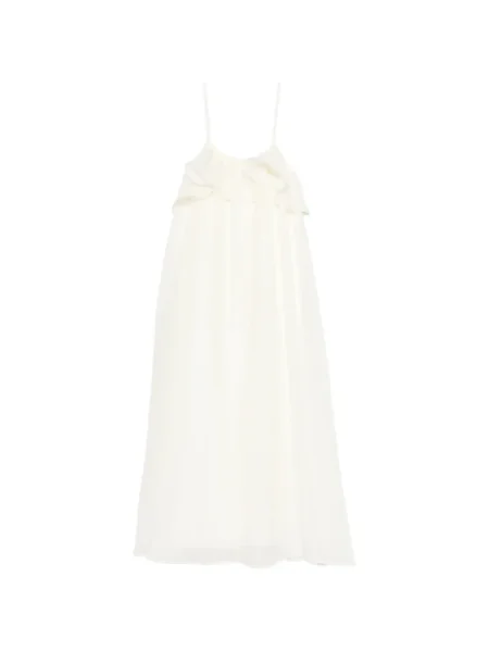 Odgovarati midi haljina Eleh s volanima iznad koljena bijela