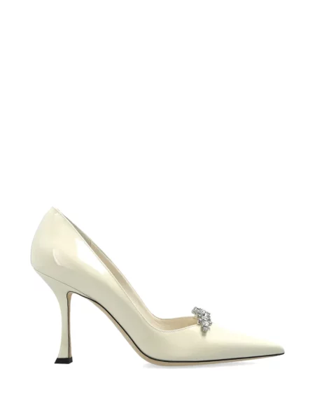 Pantofi cu toc Jimmy Choo de cristal alb