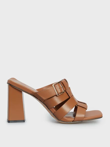 Кожаные мюли Prpy коричневые