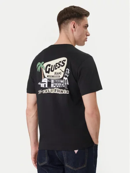 Guess Jeans majica za muškarce od pamuka crna