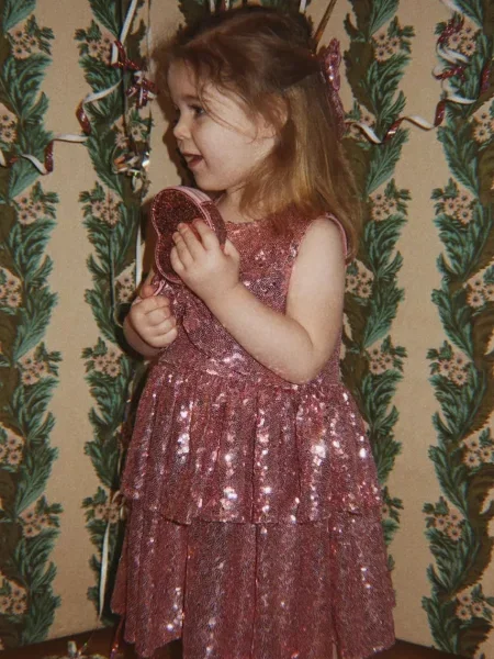 Konges Sløjd rozšířené šaty TINDRA DRESS GRS růžové