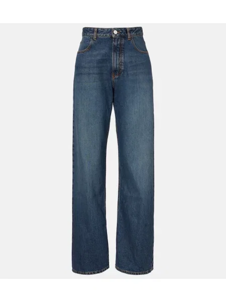 Proste jeansy Alaïa z niską talią niebieskie