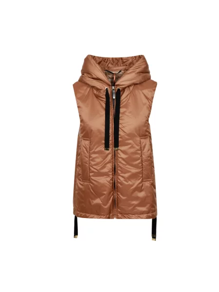 Kamizelka Max Mara z kapturem brązowa