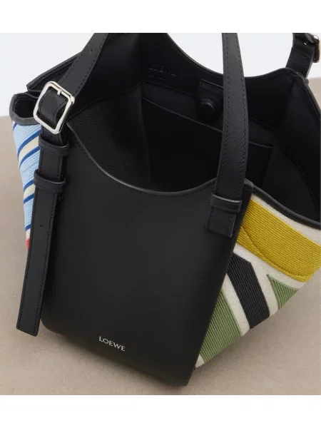 Ριγέ τσάντα shopper Loewe με κέντημα