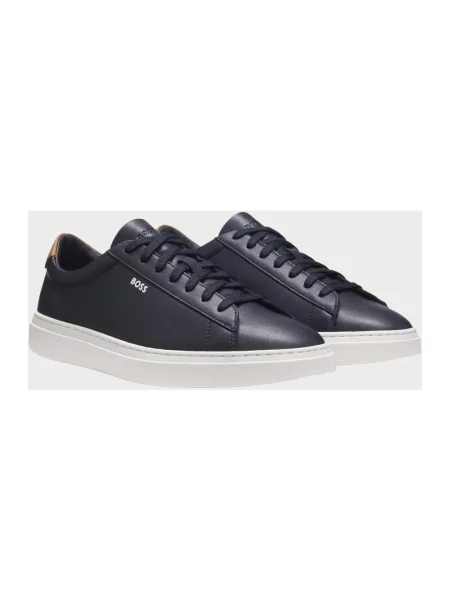 Sneakersy Boss skórzane niebieskie