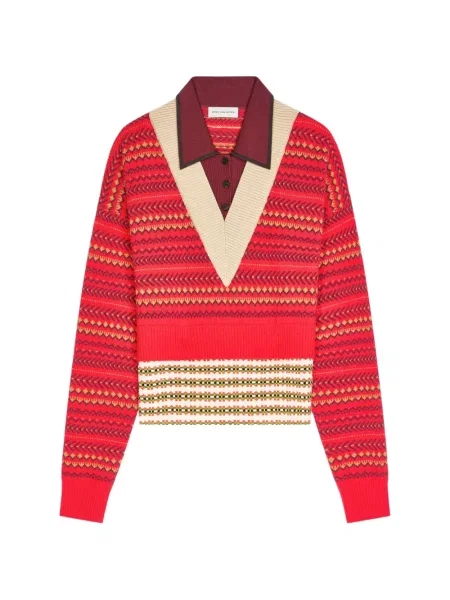 Pulover Dries Van Noten de lână roșu