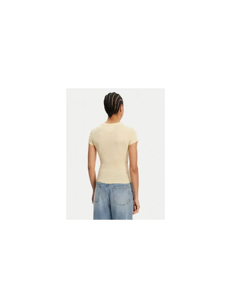 Tommy Jeans Póló Tonal Linear Slim Fit sárga
