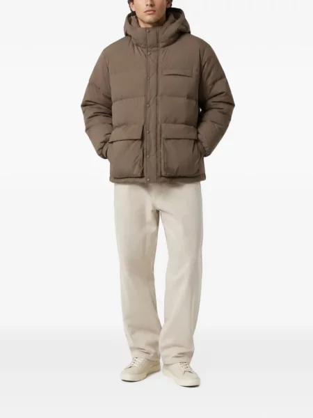 Geacă Maison Kitsune cu glugă maro