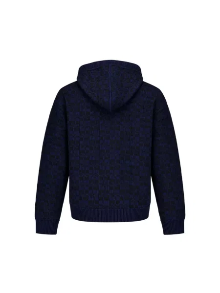 Dzianinowa bluza z kapturem Kenzo niebieska