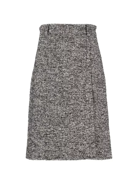 Cu centură fustă midi Dolce & Gabbana tricotate negru