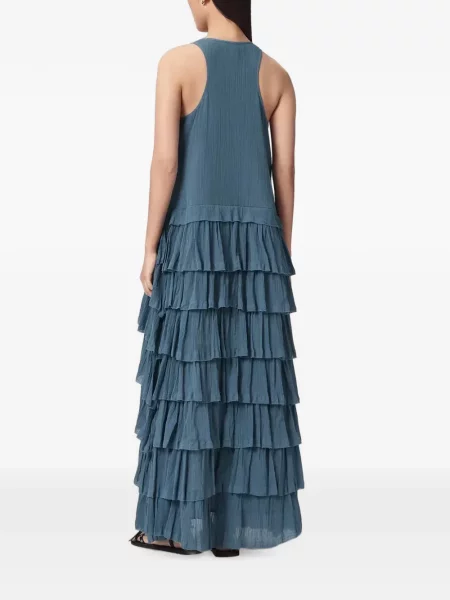 Rochie maxi Allsaints cu volane albastru