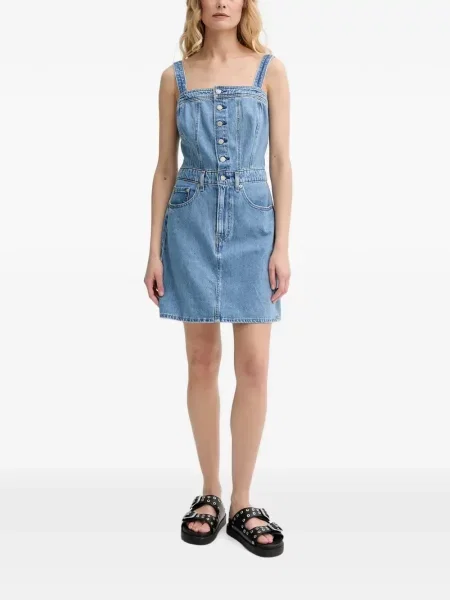 Pulover Levi's® skinny fit cu imagine cu decolteu rotund galben