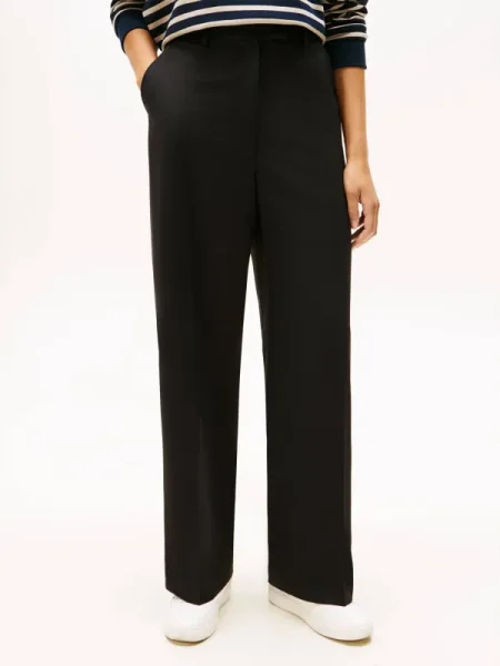 TOMMY HILFIGER Pantaloni cu dungă negru
