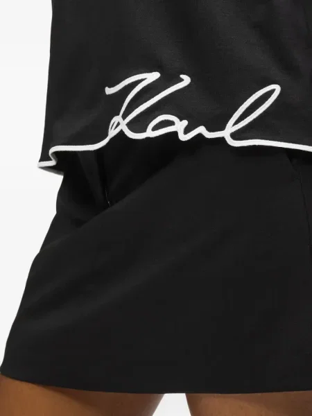 Tricou Karl Lagerfeld cu decolteu în V scurt negru