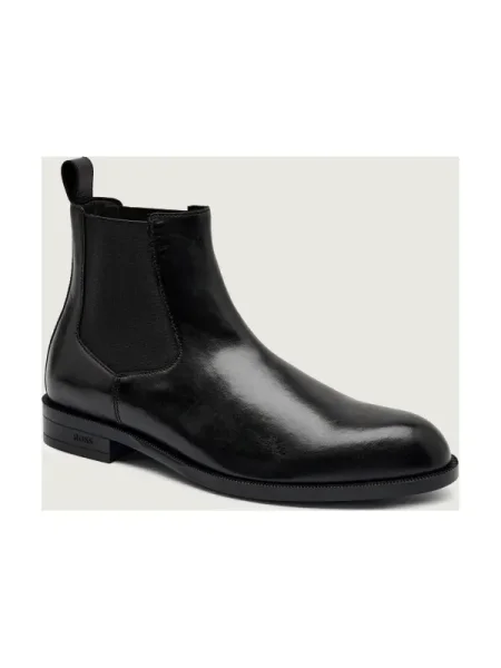 BOSS BLACK De piele ghete chelsea Tayil_Cheb_bu negru