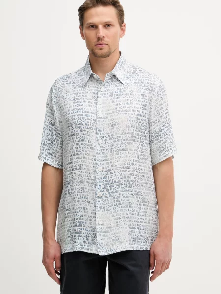 Armani Exchange srajca viskozna bela