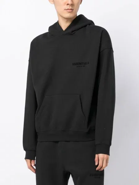 Суичър с качулка Fear Of God Essentials с принт черно