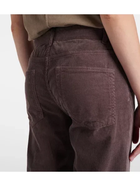 Pantaloni The Row de catifea cord maro