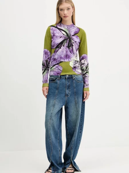 Светр Desigual ORQUIDEA LACROIX легкий фіолетовий