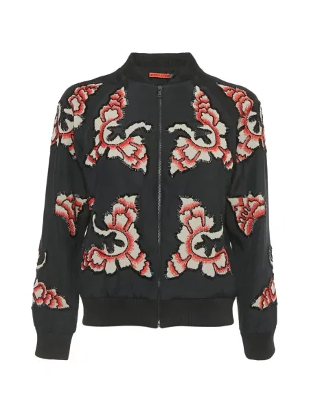 Geacă bomber Alice + Olivia de mătase negru