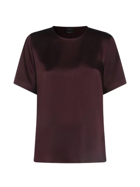 Scurt tricou Antonelli din satin maro