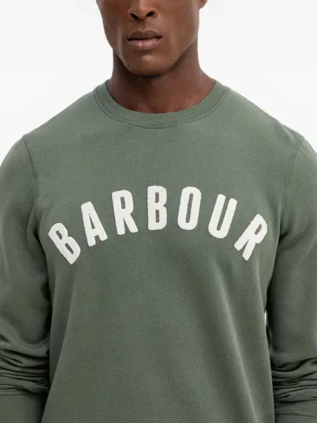 Hanorac Barbour cu decolteu rotund cu autograf verde