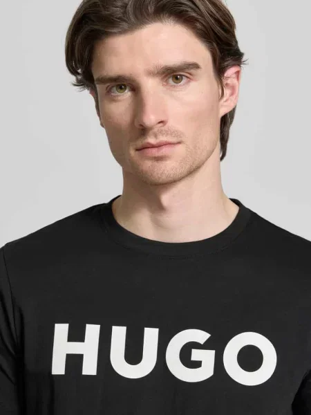 T-shirt z napisem z logo model ‘DULIVIO’ Hugo czarna