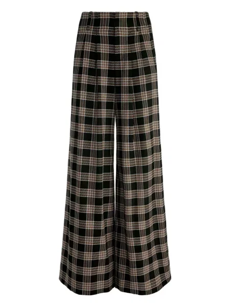 Pantaloni Alice + Olivia în carouri plisate negru