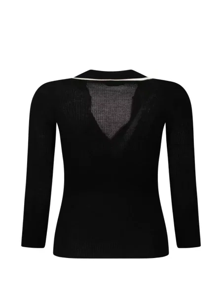 Pulover Elisabetta Franchi cu broderie negru
