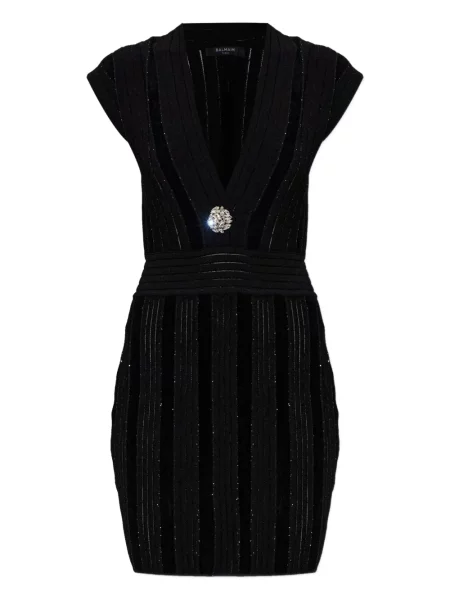 Rochie Balmain cu decolteu în V de costum negru