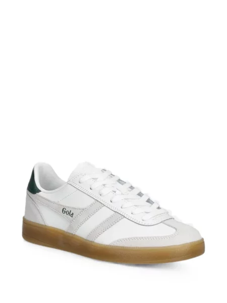 Sneakerși Gola din piele de căprioară alb