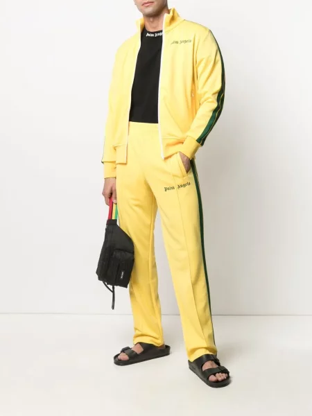 Pantaloni Palm Angels cu dungi alergare galben