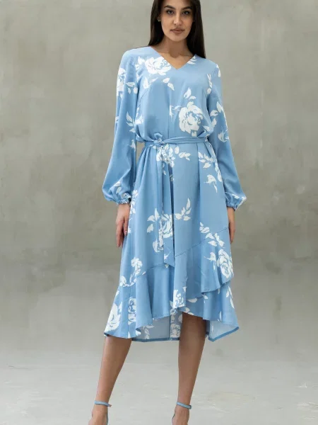 Сукня міді RiMari текстиль блакитний