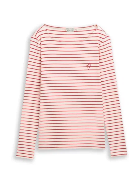 TOM TAILOR Tricou roșu alb