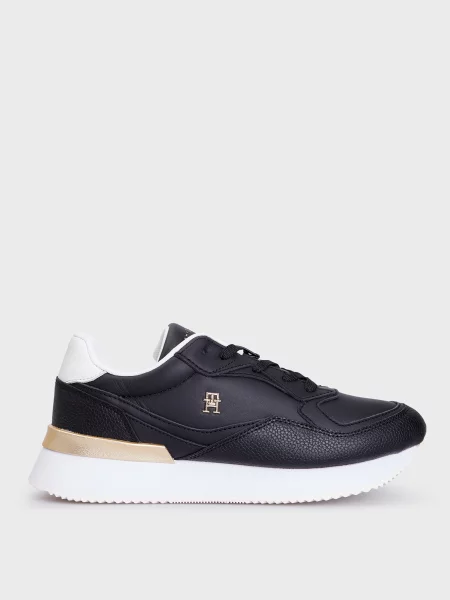 Шкіряні кросівки Tommy Hilfiger чанкі чорні