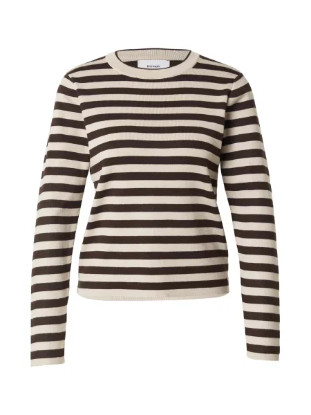 NÜMPH Pulover / tamno smeđa bež