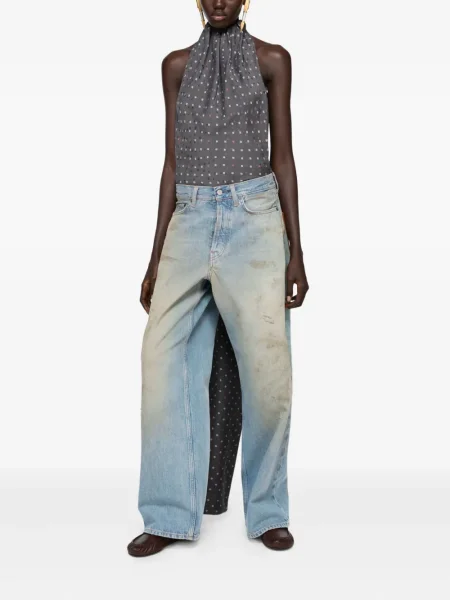 Blugi Acne Studios din piele albastru
