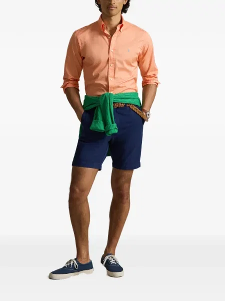 Prugasta lanena šilterica Polo Ralph Lauren bijela