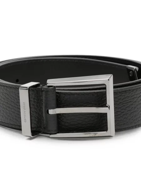 Cu centură curea Ferragamo din piele negru