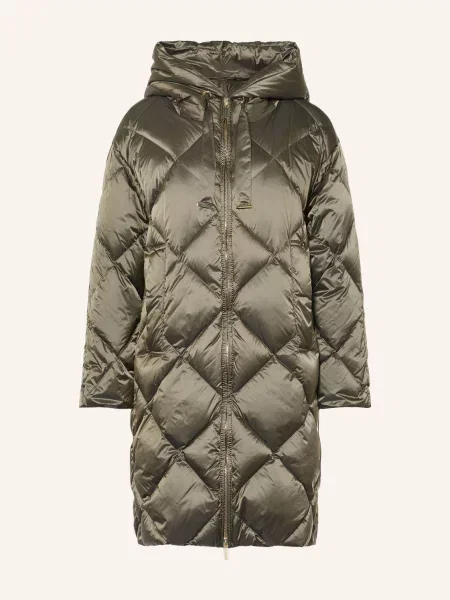 Max Mara The Cube Péřový Kabát Trefe olivová